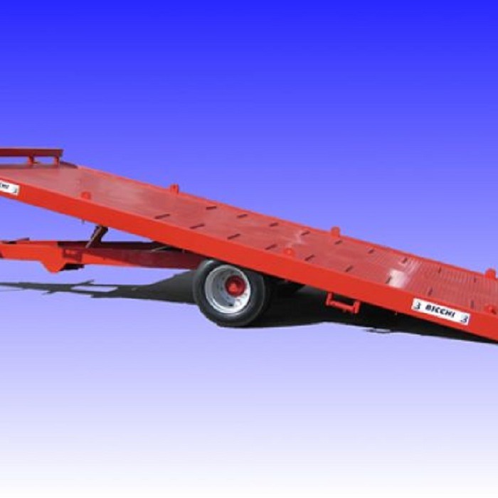 Flatbed trailers with twin wheels